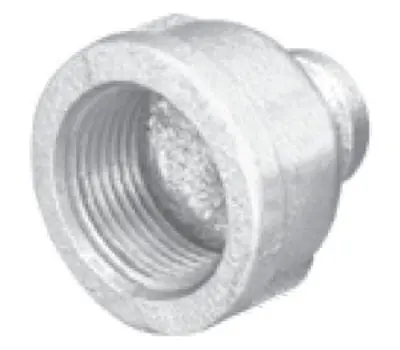 Malleable ZMGCPR0704 1-1/2 in. Female x 3/4 in. Female Galvanized Malleable Iron Reducing Coupling