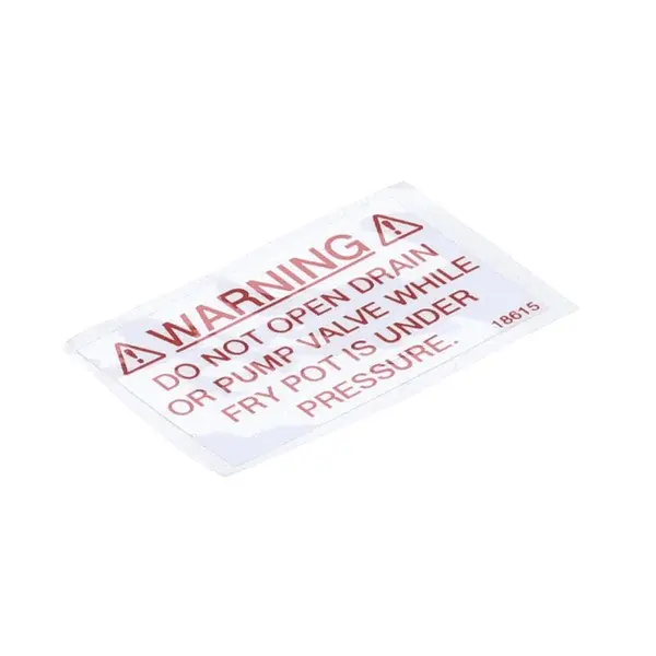 Henny Penny 18615 LABEL - DRAIN VALVE WARNING