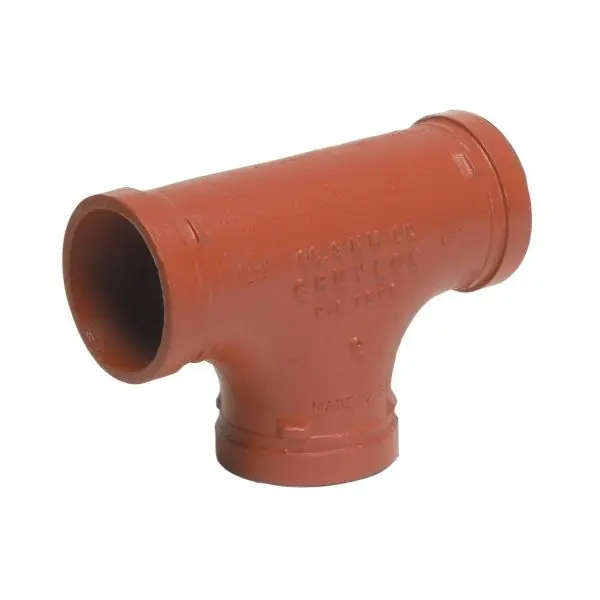 Anvil 390016905 FIG 7060 Standard Pipe Tee, 5 in, Grooved, Ductile Iron, Rust Inhibiting Paint
