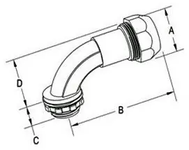 Bridgeport 895-DC2 3/8 Conduit Connector 90 Degree