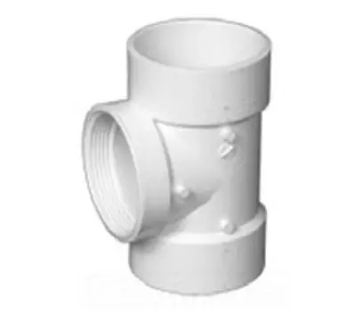 CHARLOTTE PIPE AND FOUNDRY COMPANY PVC 00445 0600 1-1/2 in. Hub x Hub x Female PVC DWV Flush Cleanout Tee