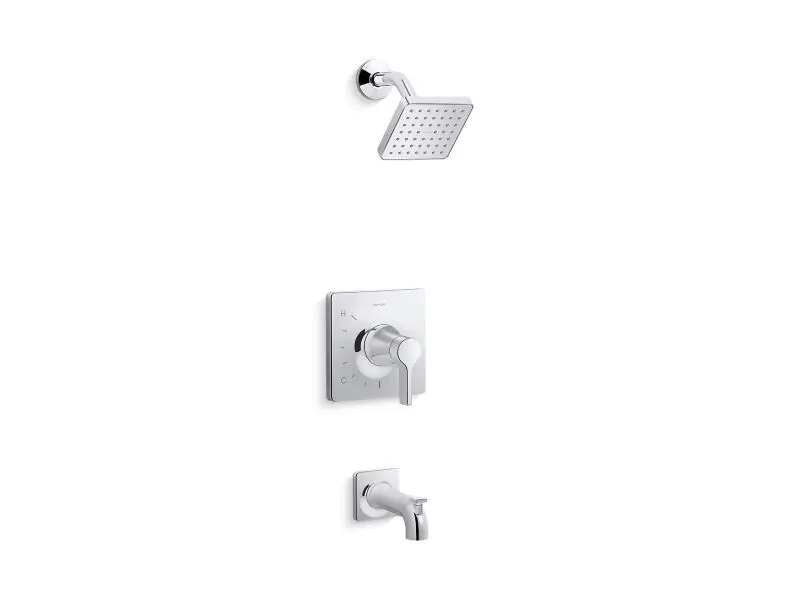 Kohler K-TS28127-4G-CP Venza Rite-Temp Polished Chrome 1.75 GPM Tub & Shower Trim Kit