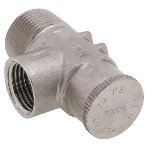 Boshart SSRVN07-075 3/4 Stainless Steel Relief Valve Non-Adjustable 75 PSI