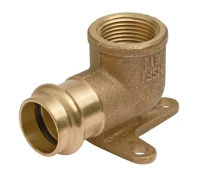 NIBCO PRESS SYSTEM PC707-3-5-LF 1/2 in. Press x Female Silicon Cast Bronze Drop Elbow, Lead Free