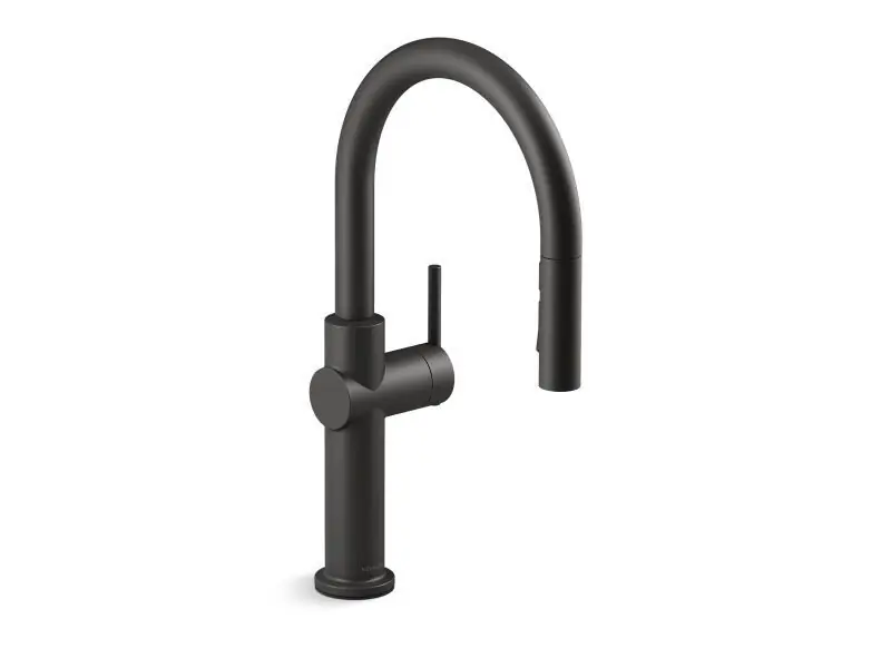 Kohler K-22972-BL Crue Matte Black 1.5 GPM 1 Hole Deck Mount Single Lever Handle Kitchen Faucet