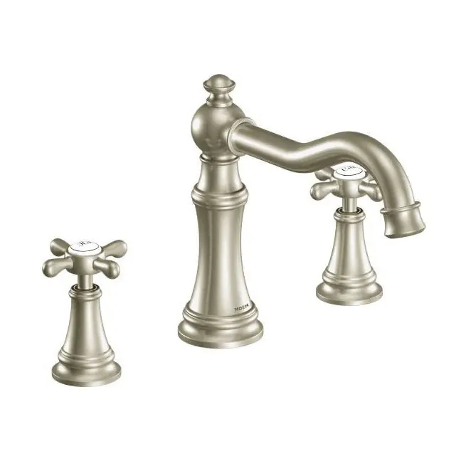 Moen TS22101BN Weymouth 2-Handle High-Arc Roman Tub Faucet Trim Kit in Brushed Nickel