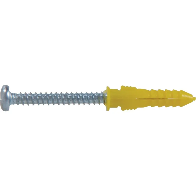 HILLMAN 5107 Yellow Ribbed Plastic Anchor 7/8 In. (6 Ct.)