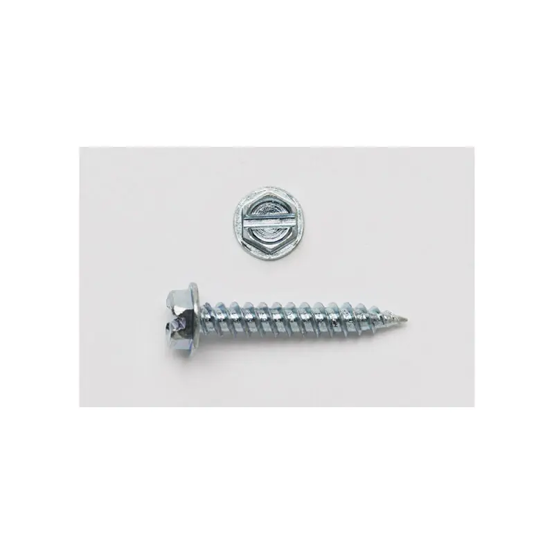 Mainline ML7X12HWHSNPTSZJ 7 X 1/2 Hex Washer Head Slotted Self-Piercing Tapping Screw Zinc Plated