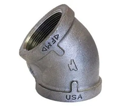 Anvil 310024203 1-1/2 in. Female Black Malleable Iron 45-Degree Elbow