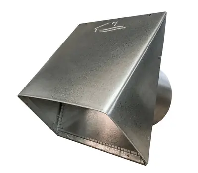 BUILDER'S BEST 112487 6 in. Galvanized 26 Gauge Steel Vent Hood with Flapper, Screen, 6 in. Tailpipe