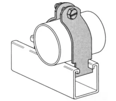 COMMERCIAL S2424AEG 3-3/8 in. Electrogalvanized 12 Gauge Low Carbon Steel Strut Tubing Clamp