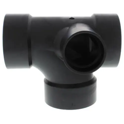 Nibco I500350 3 x 3 x 3 x 2 Hub ABS Sanitary Tee with 90 Right Inlet 5872