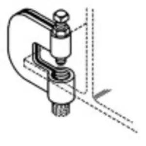 Eaton B-Line B351L-3/8ZN Beam Clamp Steel C-Clamp With Locknut 3/8-16 Rod Zinc Plated