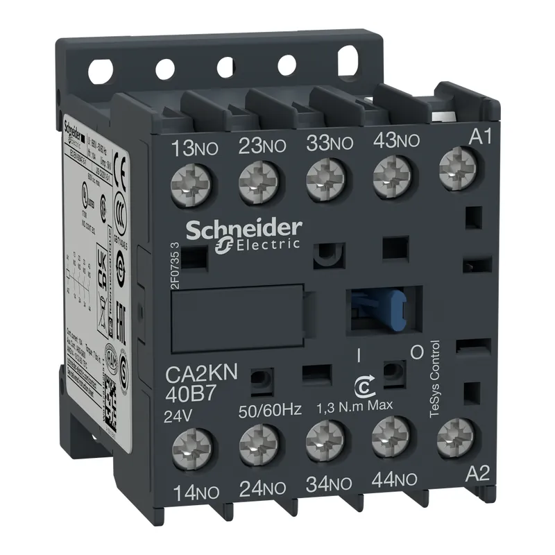 Schneider Electric CA2KN40G7 Control Relay 120 VAC 10 Amp 4-Pole 4NO