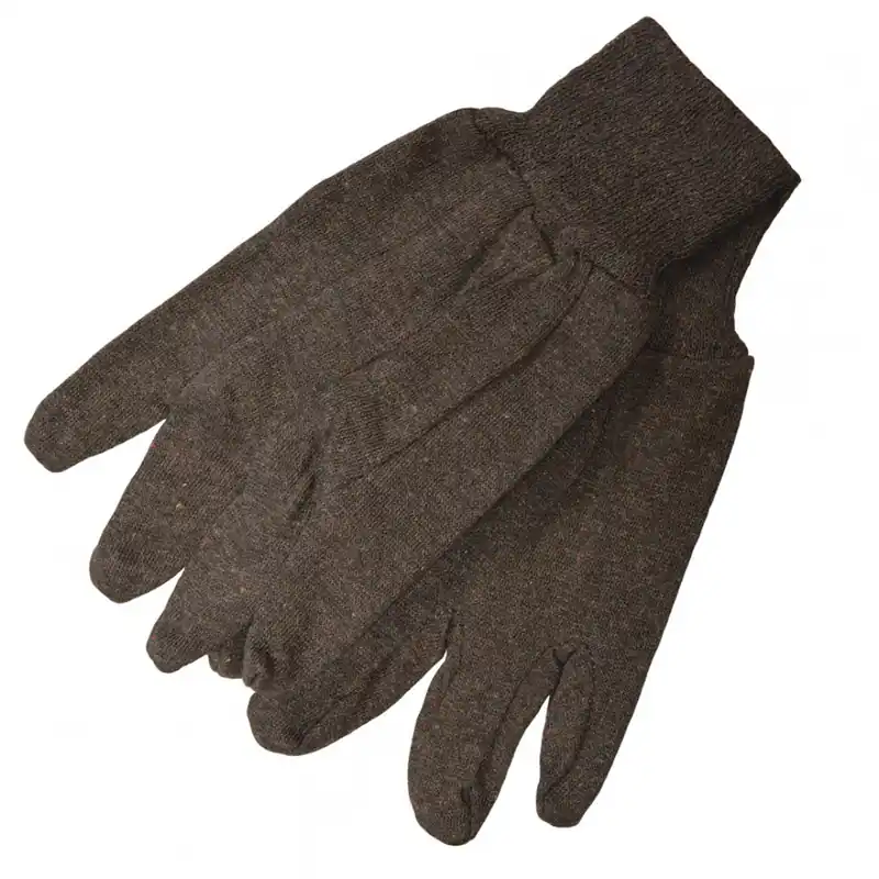 Jones Stephens G50300 Economy Brown Jersey Gloves Pair
