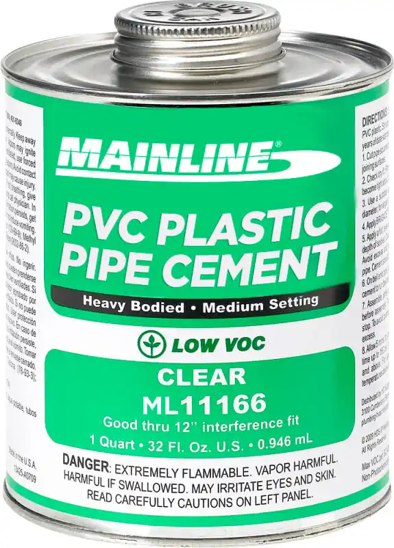 Mainline ML11164 Mainline 1/2PT Clear PVC Heavy Body Cement