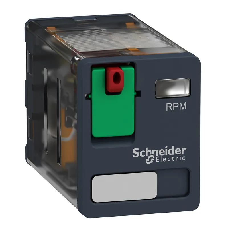 Schneider Electric RPM21F7 120 VAC 15 Amp 2NO 2NC Din Rail/Panel Mount Plug-In Relay