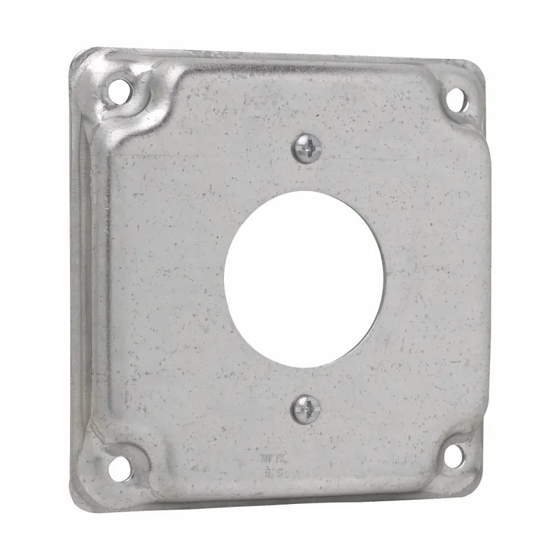 Crouse-Hinds TP514 4 Square Surface Cover, For One Single Receptacle, 1-13/32 Diameter