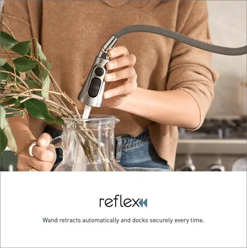 Moen 7864EVBLS Sleek Single Handle Pull Down Touchless Kitchen Faucet with Voice Activation