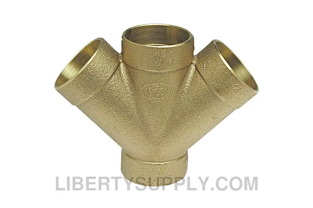 Copper Fitting E265450 Copper Fitting 2-in Cast Bronze DWV 45-degree Double Wye C x C x C