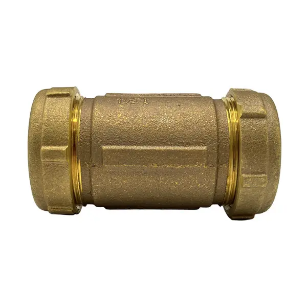 1 1/2'' Long Brass Compression Coupling (Lead-Free)