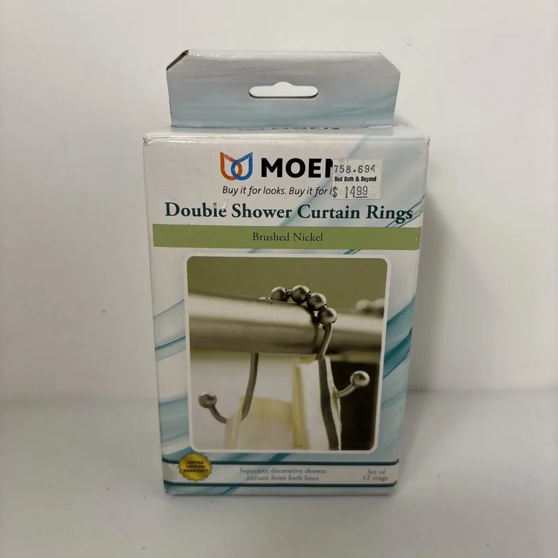 Moen SR2200BN Brushed Nickel Shower Curtain Rings - Set of 12