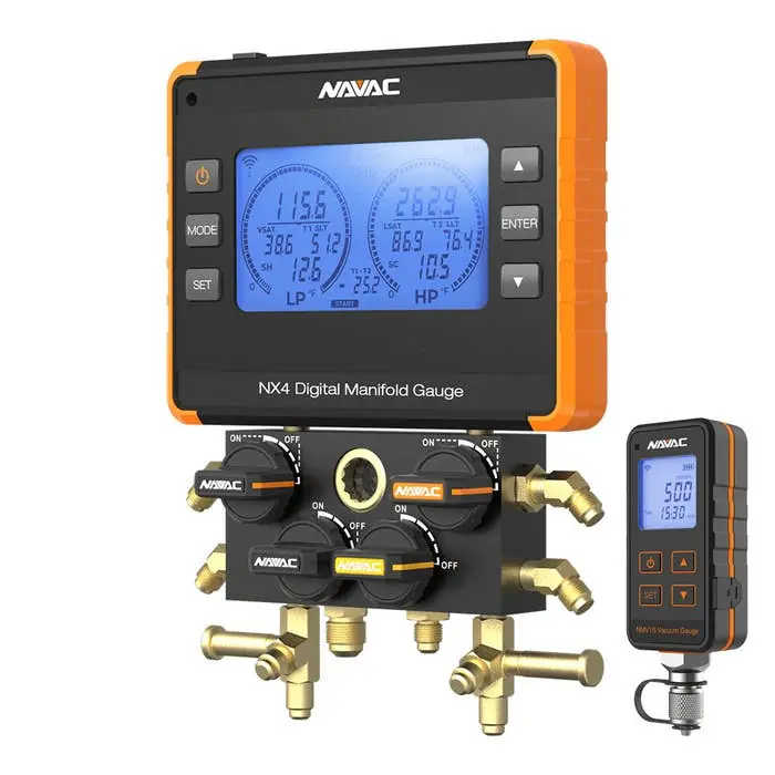 NAVAC NX4 Nexus Digital 4-Valve Manifold Gauge