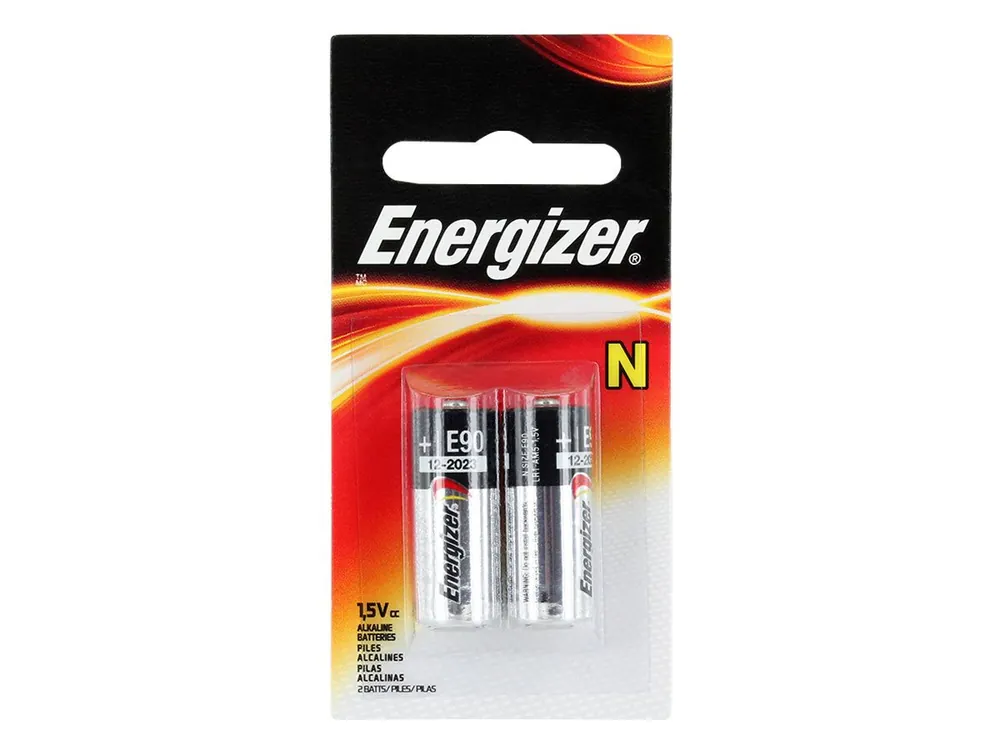 Energizer E90BP2N N Size Alkaline Battery 1.5V Button Top 2-Pack