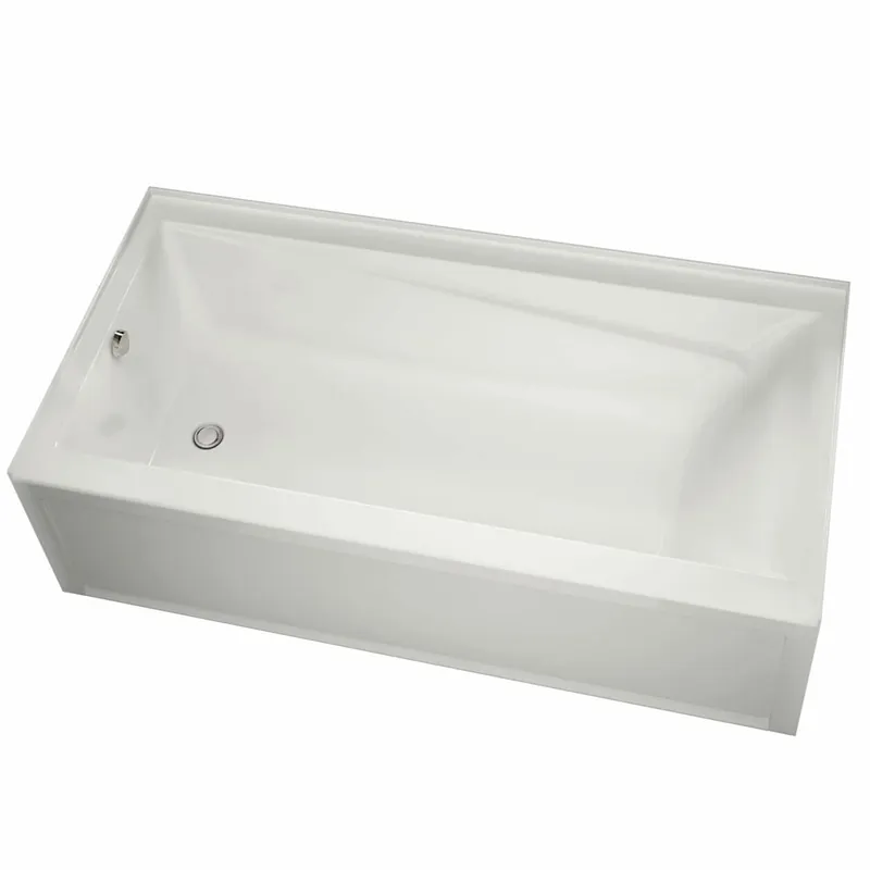 MAAX 106188-000-001-102 MAAX Exhibit 7242 IFS AFR Acrylic Alcove Left-Hand Drain Bathtub in White