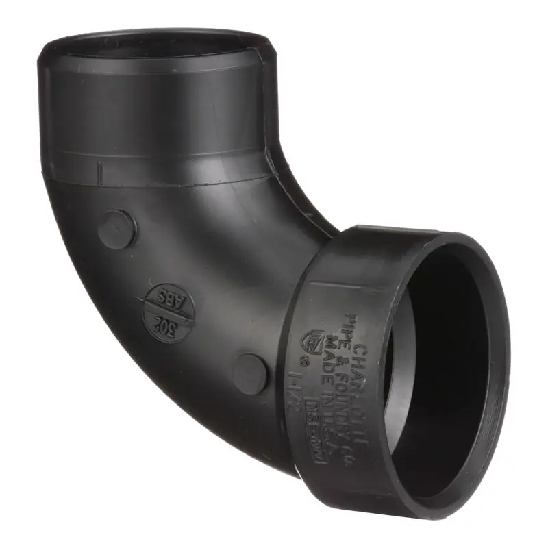 Charlotte Pipe and Foundry ABS003020600 90 Degree Elbow - 1-1/2 Hub x 1-1/2 Spigot