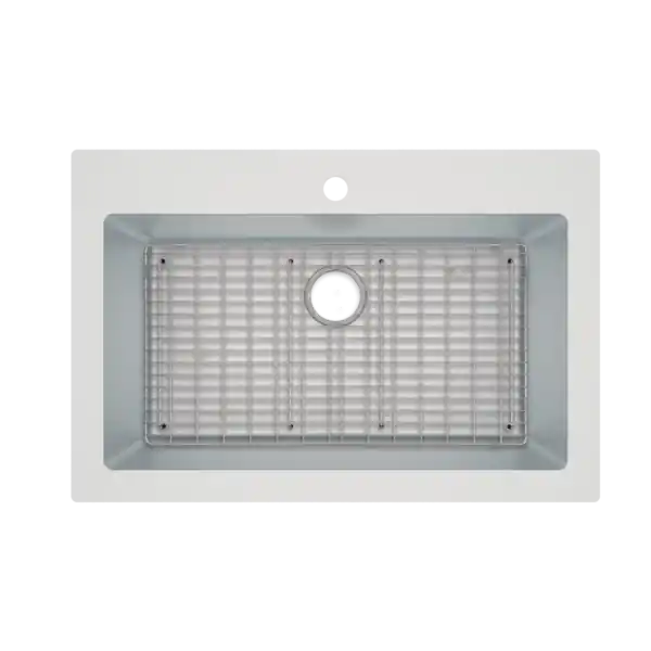 COMPASS 482-7023 Single Bowl R15 Radius Corner Dual-Mount Sink