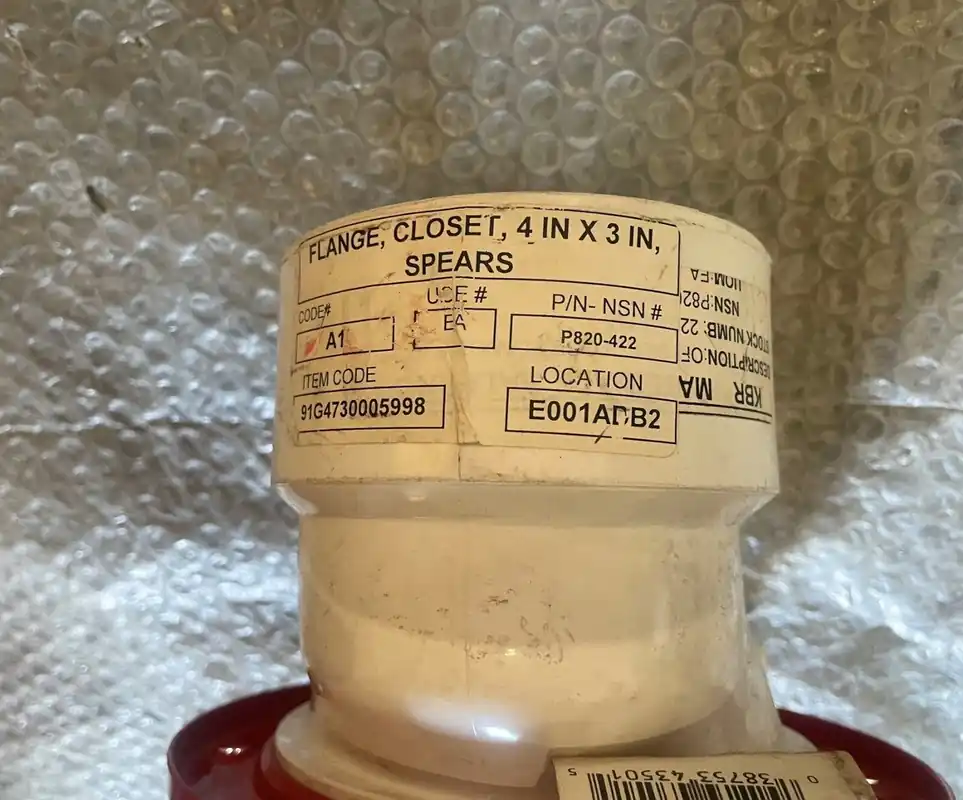 NIBCO P820-422 4 x 3 PVC DWV 1-1/2 Offset Closet Flange w/ Adjustable Metal Ring