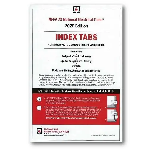 NATIONAL FIRE 2020TABS NEC National Electric Code Self-Adhesive Index Tabs