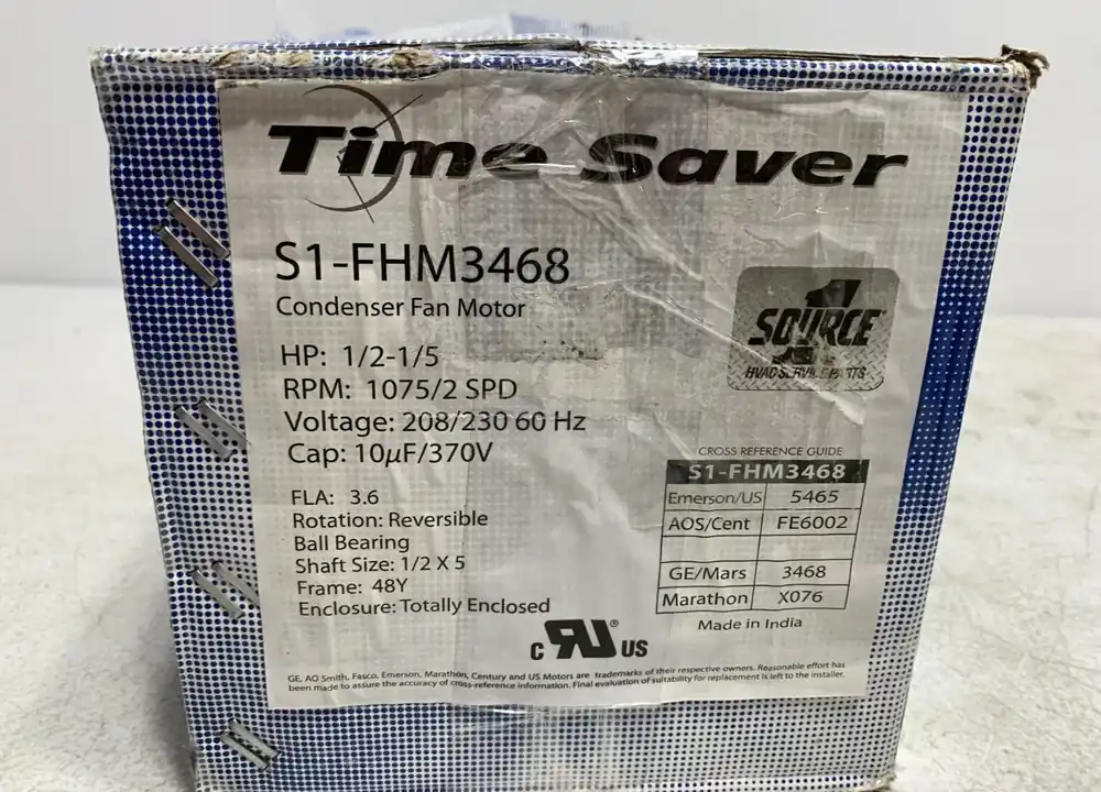 Source1 FHM3468 Condenser Fan Motor 1/2 to 1/5 HP
