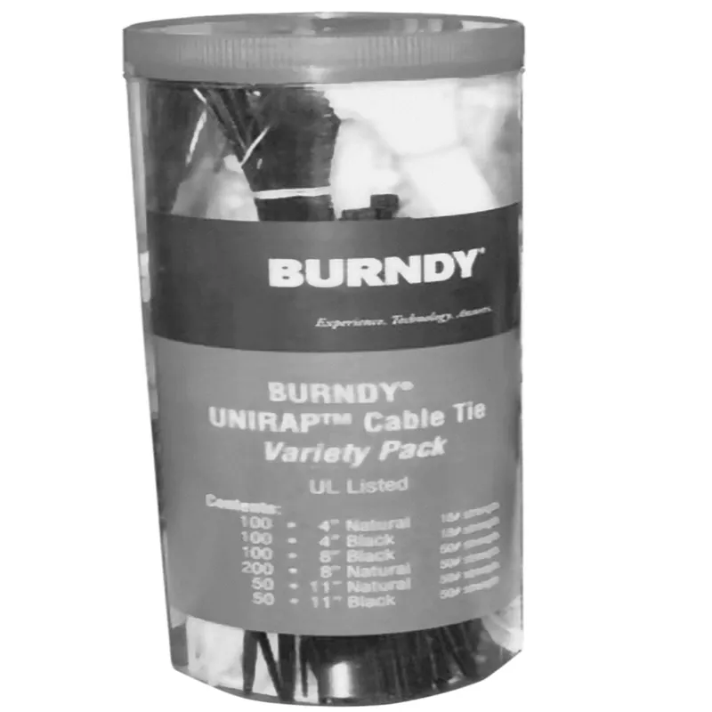 Hubbell CTASST Cable Tie Canister Variety Pack Mixed Natural & Black