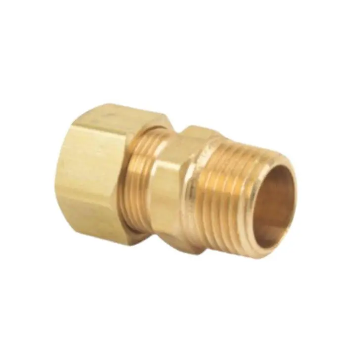 BRASS 68-10-8 5/8 Compression x 1/2 MIP Reducing Male Adapter