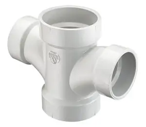 NIBCO P429-251 PVC DWV Double Sanitary Reducing Tee