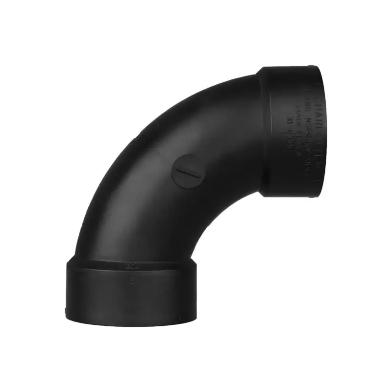 Charlotte Pipe And Foundry ABS003041000 3 Inch Hub x Hub 90 Degree Long Sweep ABS Elbow