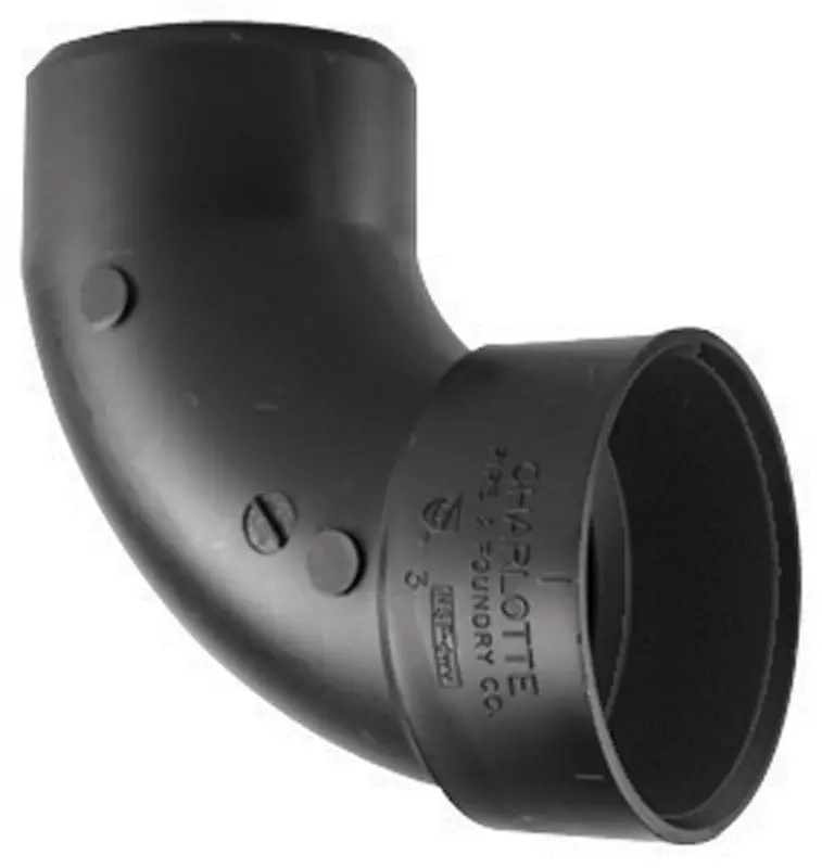 Charlotte Pipe And Foundry ABS003021200 4 In. Hub x Spigot 90 Degree Elbow