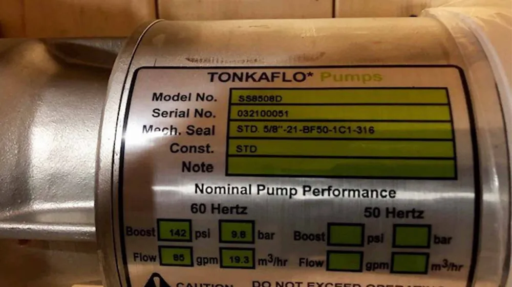 VICTAULIC 8508 Tonkaflo SS8508D Horizontal Multi-Stage Centrifugal Pump