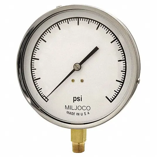 MILJOCO P4598L04 Contractor's Pressure Gauge 4-1/2