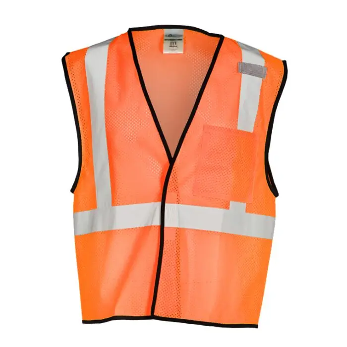 Kishigo 1194-L-XL Single Pocket Zipper Mesh Vest Economy Class 2 Orange Size Large/X-Large
