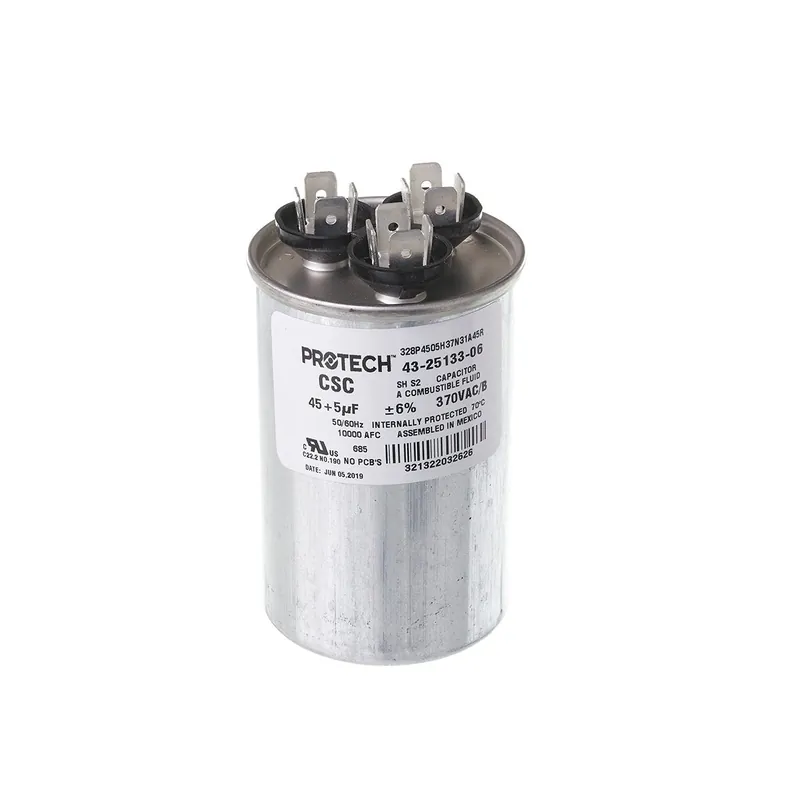 RUUD 43-25133-06 Dual Run Capacitor 45/5 uF 370V