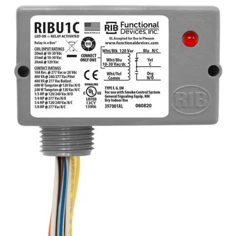 Functional Devices RIBU1C-5PACK Enclosed Relay - 5 Pack