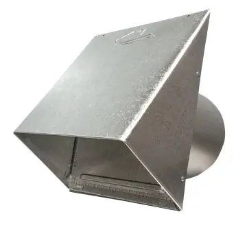 Builders Best 011029 Builders Best GWM624 Mill Finish Galvanized Heavy Gauge Hood with Flapper and Screen