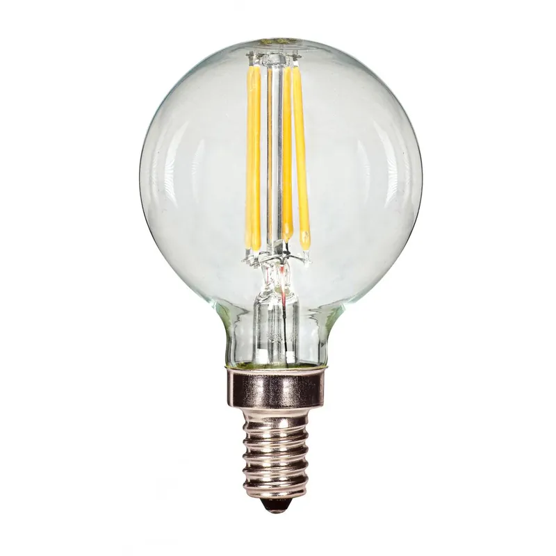 SATCO-NUVO S9871 3.5W G16.5 LED Globe, Clear, 2700K, E12 Base, 120V