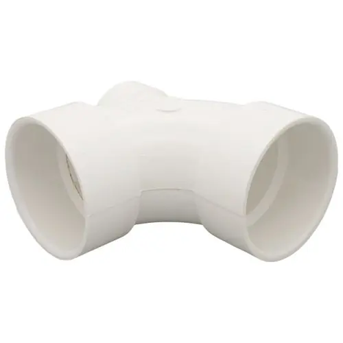 NIBCO P303-338 3 PVC DWV 90 Degree Elbow with 2 Low Heel Inlet