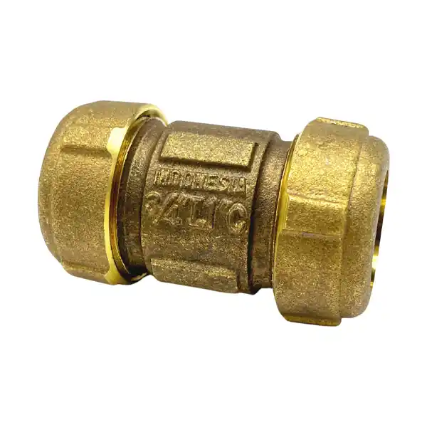 3/4'' Short Brass Compression Coupling (Lead-Free)