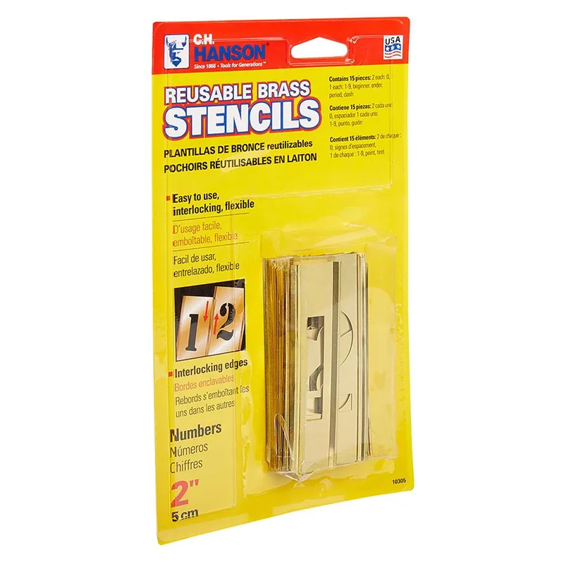 Chhanson 10305 2-Inch Brass Number Stencil Set (15 Pieces)