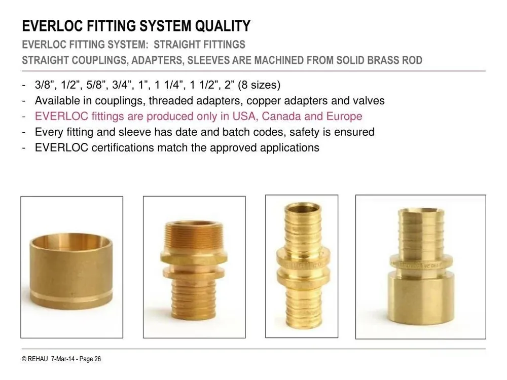 REHAU 260017 1/2 Everloc x 1/2 Male Sweat Brass Fitting